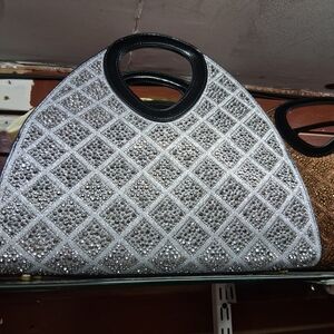 Glamorous Silver Rhinestone Satchel